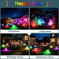 thumbnail image 6 of 12 Pack RGB Solar Spot Lights : 2 IN 1 Solar Lights Outdoor with 8 Lighting Modes & PC Light Guide Column for Tree Garden Yard Pathway,RGB Color Changing Landscape Lights,IP65 Waterproof, 6 of 9