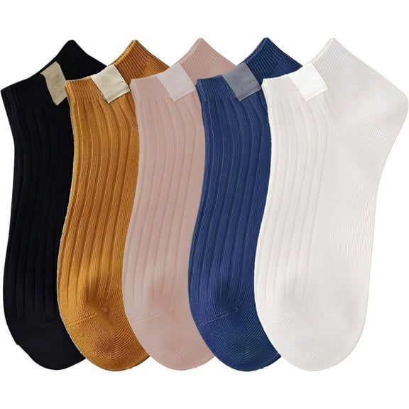 TELOLY 5Pairs Mens Ankle Socks9-13Mens Ankle Socks Size 9-11 Men's Socks ,Colormixing1