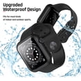 thumbnail image 2 of Waterproof Case Compatible with Apple Watch 44mm SE (2nd Gen) Series 6 5 4 with Tempered Glass Screen Protector, iWatch Full Protective Hard PC Bumper Case Face Cover for Men Women (44 mm,Black  2pcs), 2 of 5