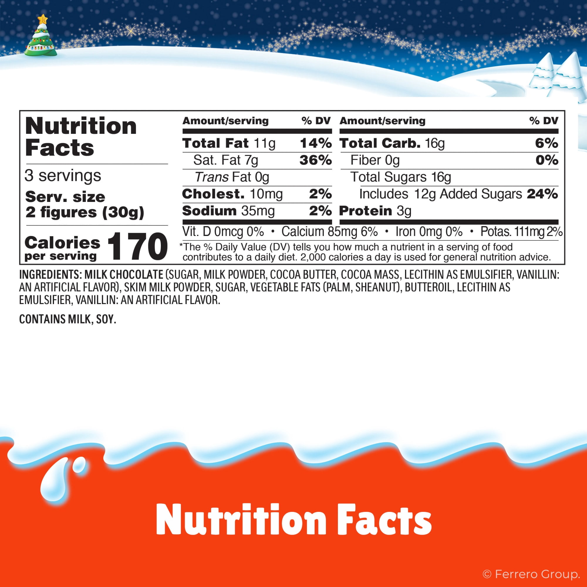 (2 pack) Kinder Christmas Chocolate Snowman, Creamy Milk Chocolate, Individually Wrapped, Great for Holiday Gifts, 6 Count, 3.1 oz