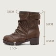 thumbnail image 5 of Tawop Boots for Women Chunky Low Heel Buckle Winter Fall Boots, 5 of 6