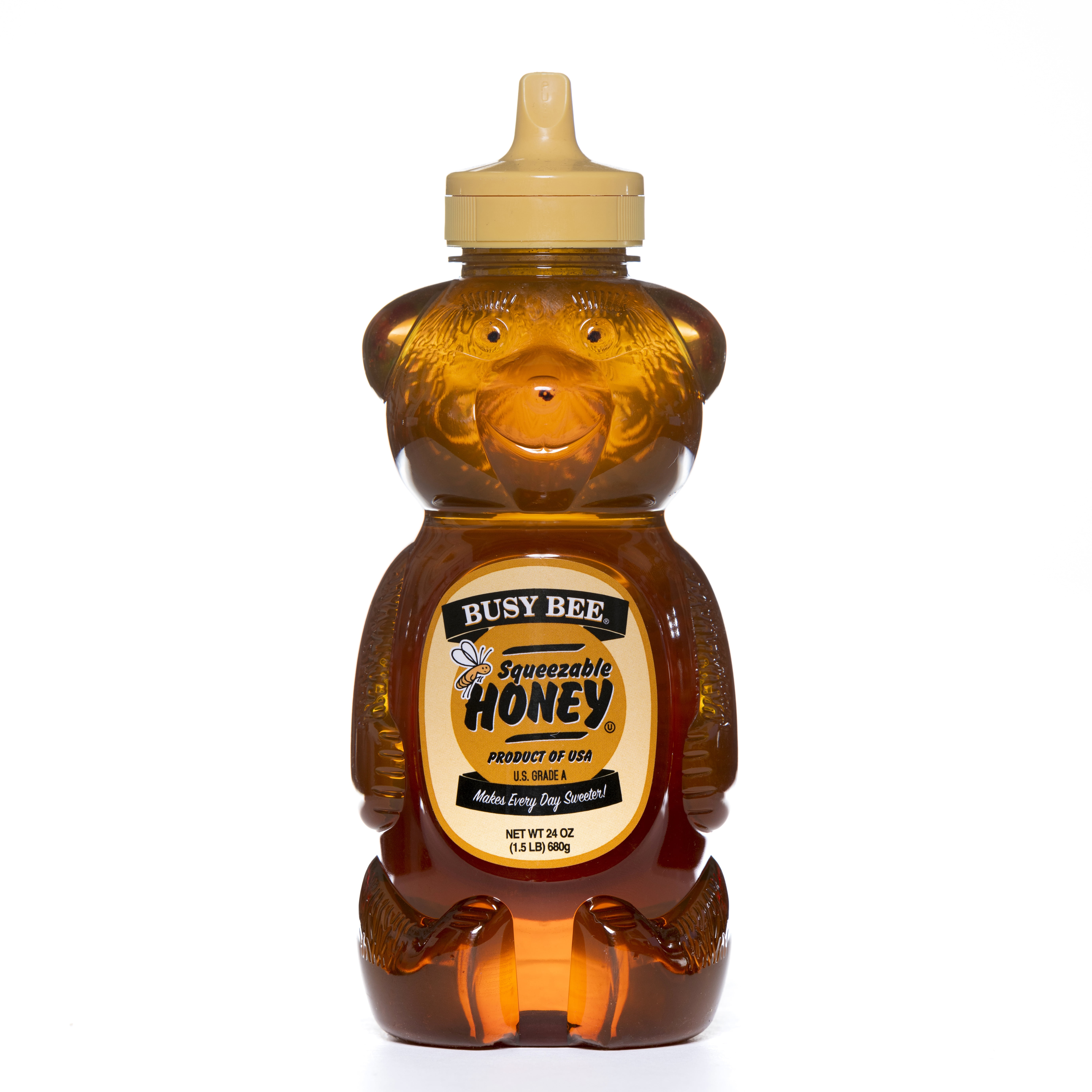 Busy Bee Kosher Squeezable Honey, 24 oz Plastic Bear Bottle