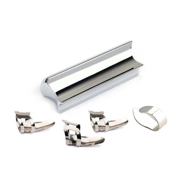 Soidarity Guitarra Slide Stick Assist Accesorios Pitch Professional Slider Guitars Pick para guitarras eléctricas Hawaii Acoustic Pros Accesorios para instrumentos musicales Plata E525