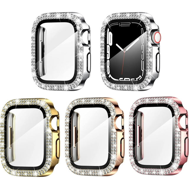 4 Pack for Apple Watch Screen Protector 44mm Series 6/5/4/SE Bling Case