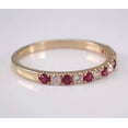thumbnail image 2 of 2Ct Round Cut Lab-Created Red Ruby Wedding Band Ring 14k Yellow Gold Plated, 2 of 3