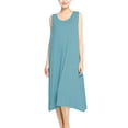 thumbnail image 2 of SWSMCLT Women's Cotton Nightgown Soft Rayon Stretch Long Pajama Dress Summer Tank Sleepwear Comfy Soft Loose Fit Sleeveless Baggy Flowy Light Blue XX-Large, 2 of 4