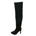 thumbnail image 5 of Mepaouo Women's Thigh High Knit Sock Boots Pointy Toe High Heel Stretch Chelsea Over the Knee Boots, 5 of 6
