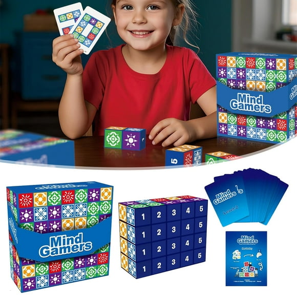 Mind Gamers: Brain-Boosting Block Puzzles & Family Board Games for Kids & Adults Ages 4+ - Genius Square Challenges