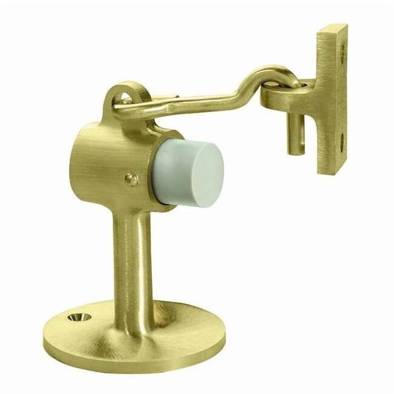 Rockwood Hook-Style Door Holder, Cast Brass, Gold, 3-3/4"H x 1-3/4"W 473.3