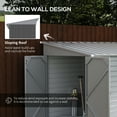 thumbnail image 6 of Outsunny 4.6' x 9' Metal Outdoor Storage Shed, Garden Utility Tool House with Double Lockable Doors for Backyard, Patio, Lawn, Garage, Gray, 6 of 10