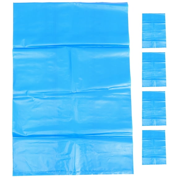 Reusable Trash Can Bags for Storage Large Capacity PE Blue Garden Waste Bags Set of 5
