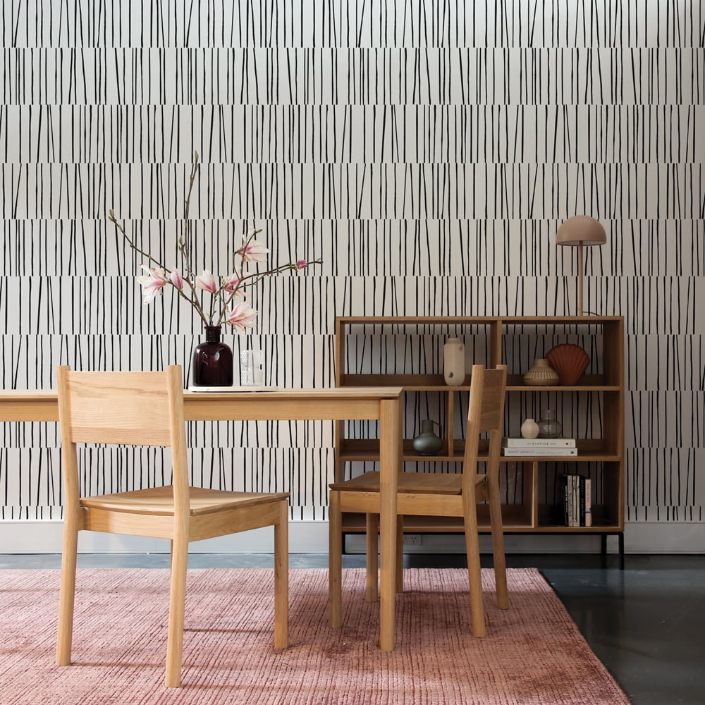 Tempaper x Bobby Berk Shift White & Black Peel and Stick Wallpaper By Bobby Berk, 20.5" x 33'