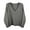 Grey, variant on Womens Sweaters Stylish Deep V-Neck Long Sleeve Solid Color Knitted Sweater For Daily Wear Casual Pullover Tops