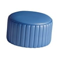 thumbnail image 1 of Reposapiés redondo, taburete bajo, asiento acolchado estable, taburete otomano redondo, taburete suave azul, 1 of 9