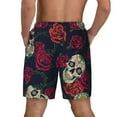 thumbnail image 4 of Haiem Roses Skulls Men'S Quick-Dry Swim Trunks: Comfortable Beach Shorts With Mesh Lining And Pockets - Ideal For Swimming And Sunbathing Small, 4 of 9