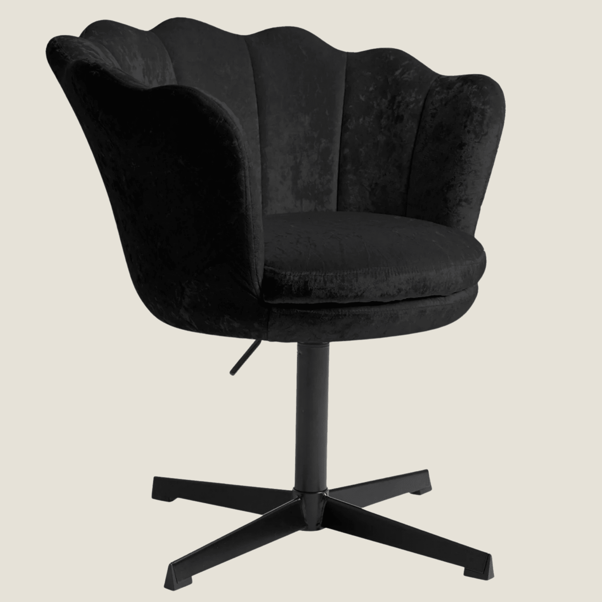 Impressions Vanity Melissa Swivel Vanity Chair with Adjustable Height, Makeup Desk Chair (Black Velvet)