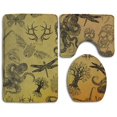 thumbnail image 1 of Juego de alfombras de baño ABPHQTO 3 piezas Pulpo Calavera Libélula, 1 of 2
