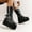 Black, variant on EGNMCR Winter Boots for Women Women Retro Flat Bottom Shoes Casual Plus Size Mid Calf Zipper