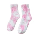 thumbnail image 2 of Pink Tie Dye Fuzzy Socks for Women - Ultra Soft Cozy Fluffy Crew Socks, Warm Plush Lounge House Socks One Size,Size Free Size, 2 of 2