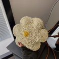 thumbnail image 4 of Vjnyvs Women's Sunflower Shaped Straw Woven Crossbody Bag Summer Beach Handbag Vacation Purse, 4 of 7