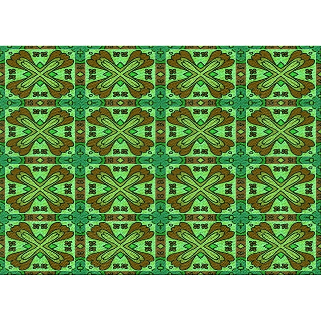 Ahgly Tapis Rectangulaire Lavable en Machine Intérieur Transitionnel Vert, 3 Pieds x 5 Pieds