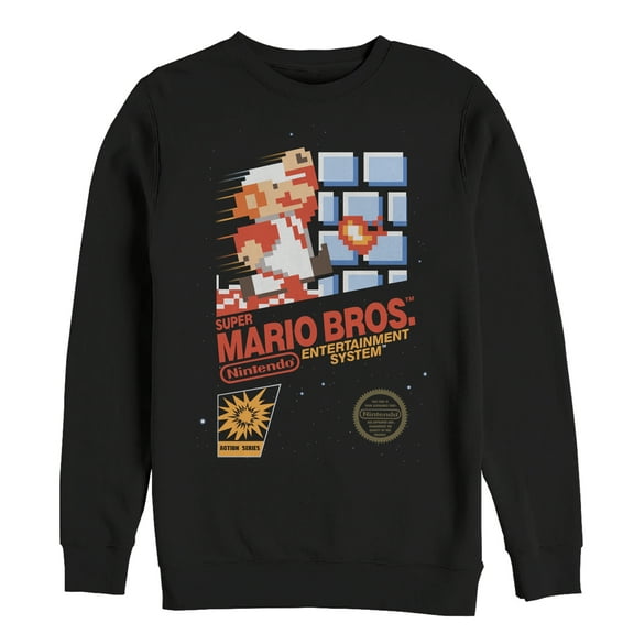 Men's Nintendo NES Super Mario Bros Sweatshirt Black Small