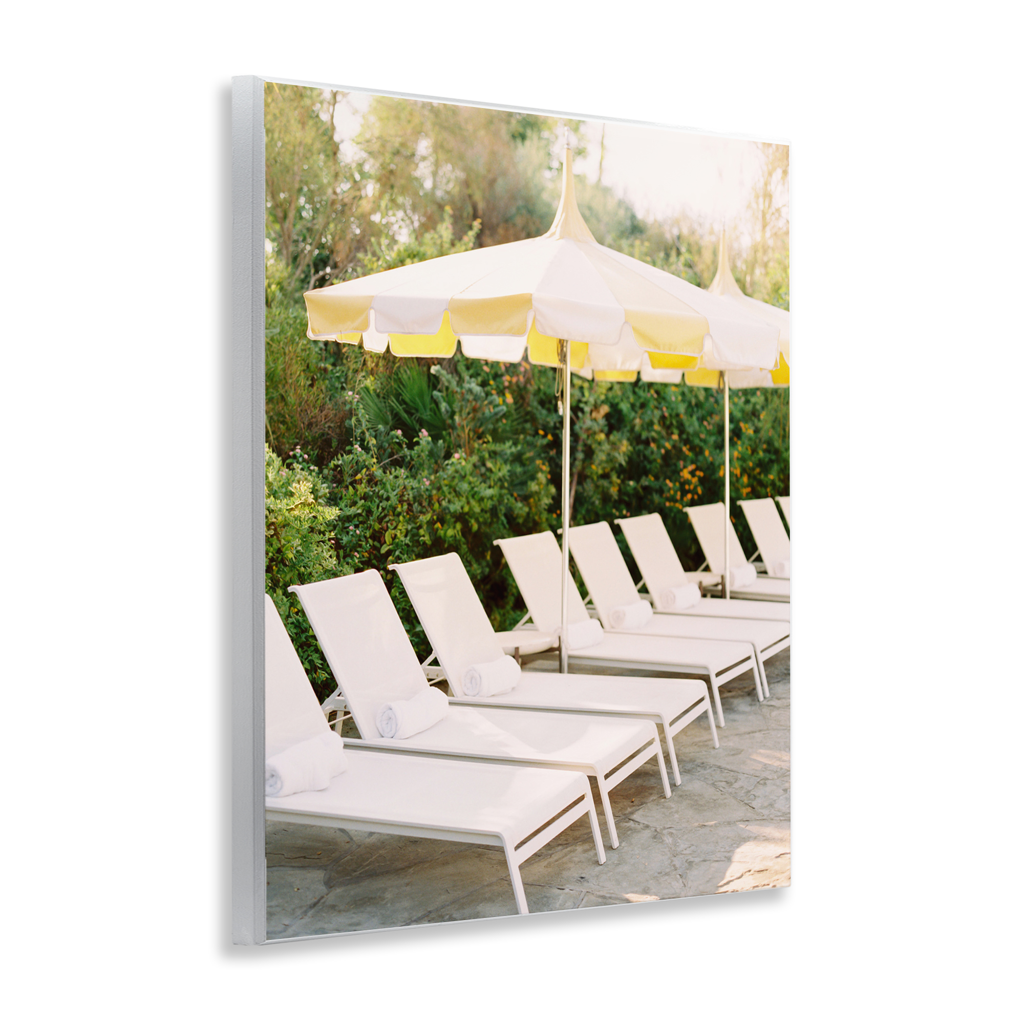 Stupell Industries Summer Pool Chairs Landscape Photography Unframed Art Print Wall Art, 11 x 14
