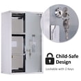 thumbnail image 4 of Living Room Cabinets kleankin Wall Mounted Medicine Cabinet, Locking Wall Cabinet with 3 Tier Shelves, Stainless Steel Frame and Glass Door, Lockable with 2 Keys, Silver, 12" x 20",Metal Cabinets, 4 of 8