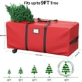 thumbnail image 6 of Rolling Christmas Tree Storage Bag for 9 ft Artificial Trees with Wheels& Handles, 600D Oxford Red, 6 of 7