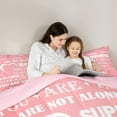 thumbnail image 5 of Manfei Pink Love Heart Bedding Comforter Set for Teen, Positive Word Twin Comforter Sets, Romantic Valentines Day Reversible Bedding Set, Lightweight Room Decor, 2pcs, 5 of 8