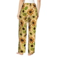 thumbnail image 3 of Daiia Sunflowers Women's Sleep Pant with Pockets and Drawstring,Pajama Pants-Large, 3 of 9