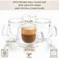 thumbnail image 3 of Moss & Stone 7.5 Oz Double Walled Espresso, Tea Glass Coffee Mugs Set of 4, 3 of 6