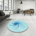 thumbnail image 4 of Ahgly Company Machine Washable Indoor Rectangle Transitional Electric Blue Area Rugs, 7' x 9', 4 of 7