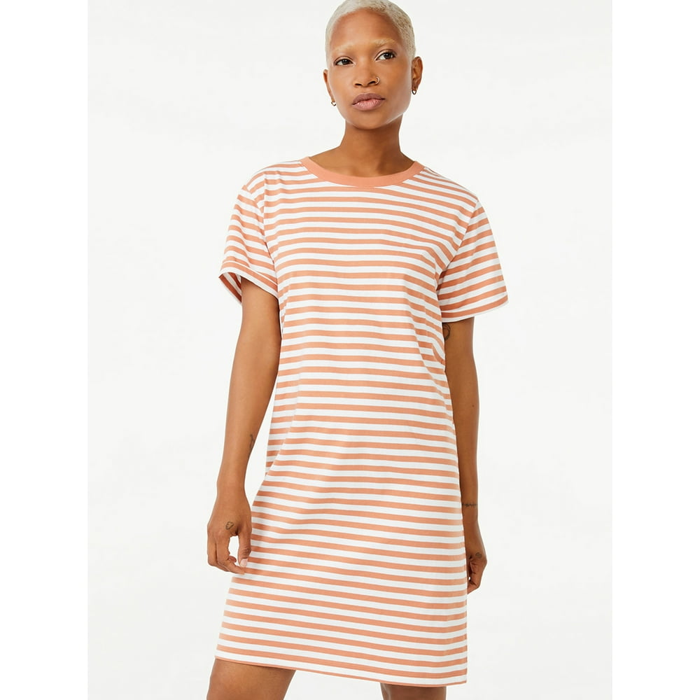 Free Assembly - Free Assembly Women's Short Sleeve T-Shirt Dress with ...