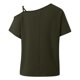 thumbnail image 5 of Top de manga corta de punto con hombros descubiertos para mujer - Blusa informal ligera - Conjunto de verano de color liso - S-XXL, 5 of 5