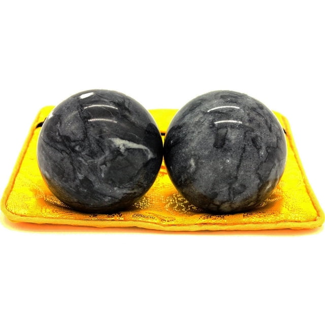 Bolas de Baoding Salud Mármol Negro Ejercicio Masaje para Hombre