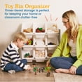 thumbnail image 3 of ECR4Kids 3-Tier Organizer with 9 Removable Plastic Bins, 3x3, Toy Storage, Grey/White, 3 of 9