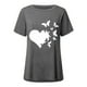 thumbnail image 4 of Mujeres moda Casual impresión camisas manga corta suelta Tee Tops túnica blusa Pompotops hfajkhk136488, 4 of 4