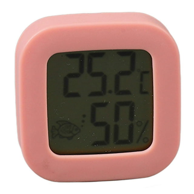 Fish Tank Digital Thermometer Hygrometer Aquarium Temperature Measurement for Fish Tank Aquarium Pink