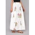 thumbnail image 2 of Women White Cotton Maxi Skirt with Multicolor Floral Block Print & Elastic Waist - XL, 2 of 5