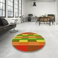 thumbnail image 3 of Ahgly Company Indoor Round Patterned Acid Green Area Rugs, 4' Round, 3 of 6