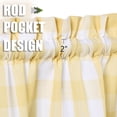 thumbnail image 3 of Rod Pocket Plaid Light Filtering Valance, Farmhouse Checkered Valance with Mini Ball Tassel, 3 of 9