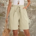 thumbnail image 2 of AherBiu Lounge Shorts for Women Elastic High Waisted Summer Casual Loose Lightweight Short Slacks with Pockets, 2 of 9