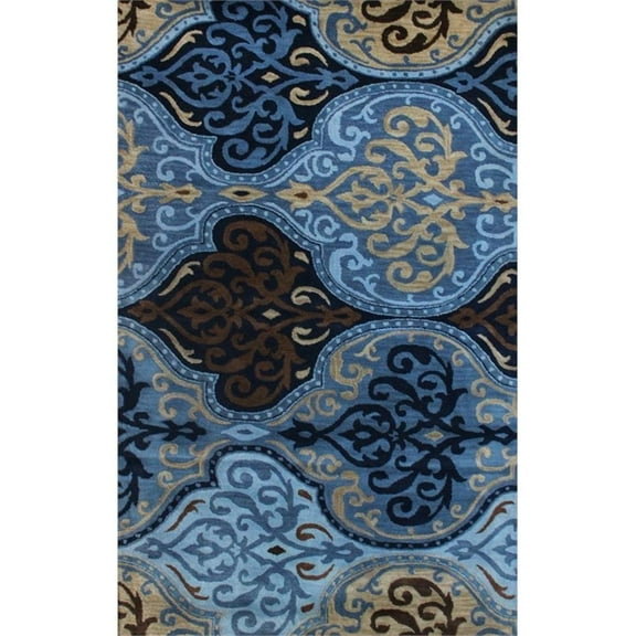 Belize 05 8x11 Blue Handtufted Wool Area Rug