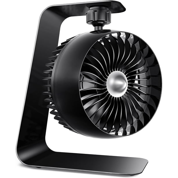 Ventilador USB con clip, viento fuerte, ultra silencioso, pequeño ventilador de escritorio con abrazadera fuerte, ajustable de más de 360°, 3 velocidades USB-C con cable, mini ventilador