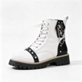 thumbnail image 2 of Willtoo Womens Wedge Platform Boots with Chunky High Platform Heel Lace Up Punk Goth Mid Calf Combat Boots for Autumn Winter, 2 of 5