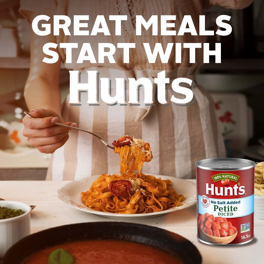Hunts No Salt Added Petite Diced Tomatoes 14.500 oz - 5 Pack