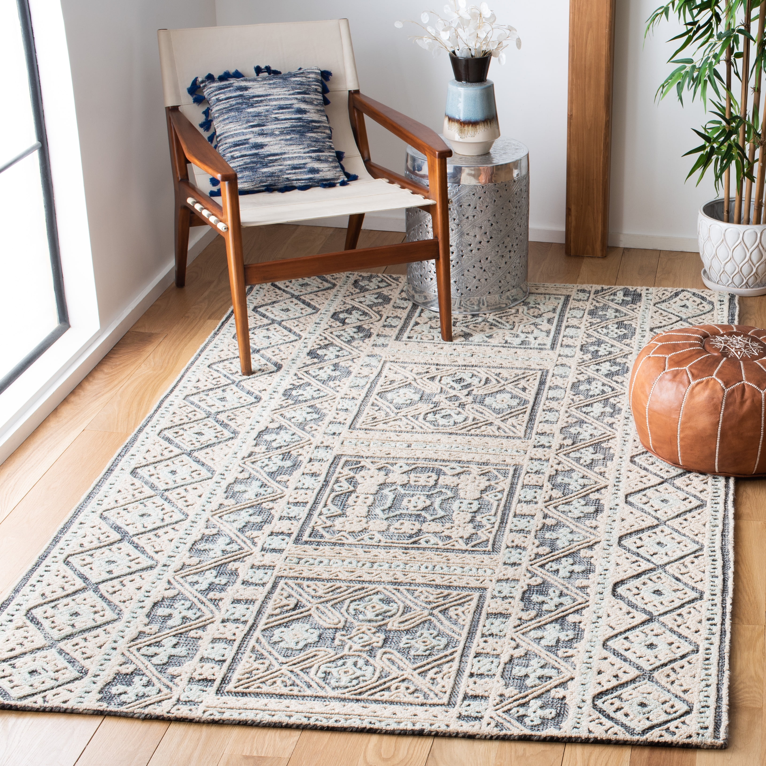 SAFAVIEH Aspen Katina Geometric Area Rug, Charcoal, 3' x 5'