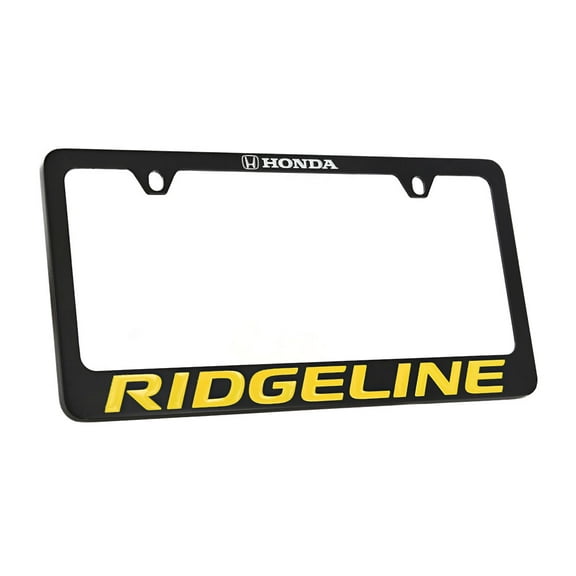 Honda Ridgeline wordmark black coated metal license plate frame holder 2 hole