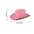 thumbnail image 3 of lanema Sunproof Rhinestone Decor Fedora Hat Cowboy Hat with Roll Brim Western Jazz Hat, 3 of 10